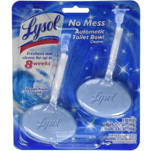 Lysol Automatic Toilet Bowl Cleaner 2-Pack for $3