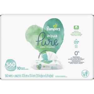 Pampers Baby Wipes Aqua Pure Sensitive Water Wipes 560-Count for $22 via Sub & Save Pampers Baby Wipes Aqua Pure Sensitive Water Wipes 560-Count for $22 via Sub & Save