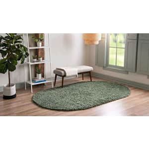 Unique Loom Davos Shag Collection Modern Luxuriously Soft & Cozy Shag Area Rug (5' 0 x 8' 0 Oval, for $86