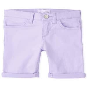 The Children's Place Girls' Slim Solid Skimmer Shorts, Dream Purple, 4S for $10
