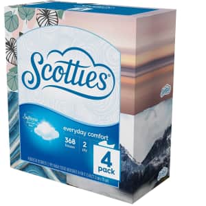 Scotties Everyday Comfort Facial Tissues 4-Pack for $8
