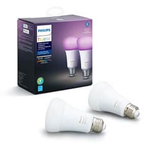 Philips Hue White and Color Ambiance 2-Pack A19 LED Smart Bulb, Bluetooth & Zigbee compatible (Hue for $90