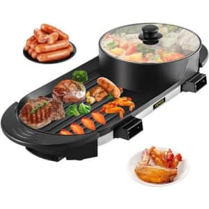 Vevor 2-in-1 Indoor Electric Hot Pot & Grill for $50