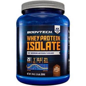 BodyTech Whey Protein Isolate Powder with 25 Grams of Protein per Serving BCAA's Ideal for for $28 BodyTech Whey Protein Isolate Powder with 25 Grams of Protein per Serving BCAA's Ideal for for $28
