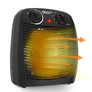 Comfort Zone CZ45E Personal Heater, 1500W with Adjustable Thermostat, Energy Saving, with Overheat for $33
