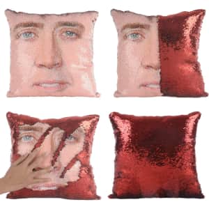 Nicolas Cage Sequin Pillow for $12