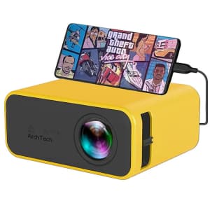 ArchTech YT500 Mini LED Projector for $44