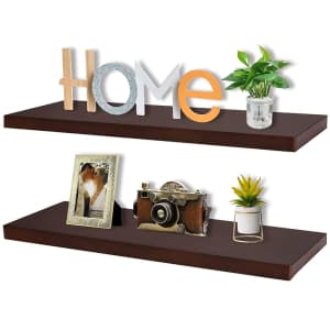 Bamtalk 16" Bamboo Floating Shelf 2-Pack for $19 Bamtalk 16" Bamboo Floating Shelf 2-Pack for $19