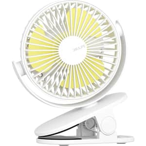 Jisulife Mini Clip-on Desk Fan for $12