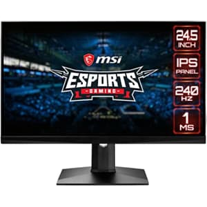 MSI 24.5 FHD (1920 x 1080) Non-glare with Super Narrow Bezel 240Hz 1ms 16:9 HDMI/DP/USB Height for $270