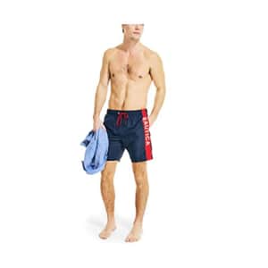 Nautica Men's Standard Sustainably Crafted 8" Swim Short, Navy, Large for $41