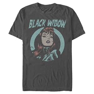Marvel Men's Universe Grunge Widow T-Shirt, Charcoal, XX-Large for $15