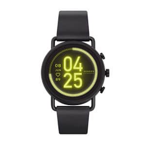 Skagen Connected Falster 3 Gen 5 Stainless Steel and Leather Touchscreen Smartwatch, Color: Black for $176