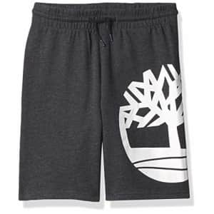 Timberland Boys' Drawstring Logo Knit Shorts, Black Heather, Small (8) for $15 Timberland Boys' Drawstring Logo Knit Shorts, Black Heather, Small (8) for $15