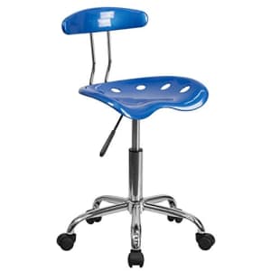 Flash Furniture Vibrant Bright Blue and Chrome Swivel Task Office Chair with Tractor Seat for $74