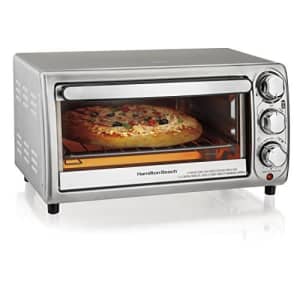 Hamilton Beach 4-Slice Countertop Toaster Oven with Bake Pan, Stainless Steel (31143) for $65 Hamilton Beach 4-Slice Countertop Toaster Oven with Bake Pan, Stainless Steel (31143) for $65