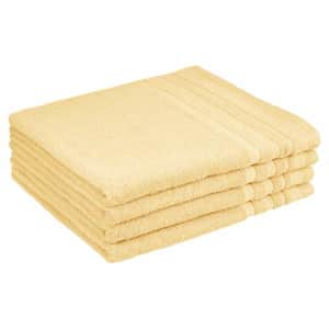 Amazon Basics Cosmetic Friendly Bath Towel 4-Pack, Cute Custard for $23