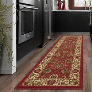 Ottomanson Ottohome Collection Oriental Design Rug, 20 in x 59 in, Red Persian for $55