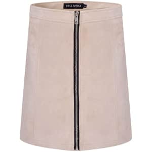 Bellivera Women's Faux Suede Mini Skirt for $9 Bellivera Women's Faux Suede Mini Skirt for $9