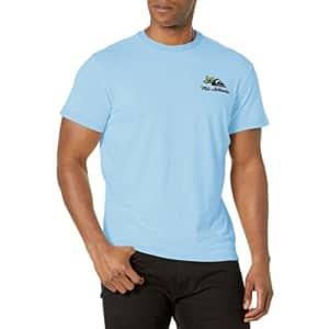 Quiksilver Men's Xmas Holiday Smile Short Sleeve Tee Shirt, AIRY Blue, X-Large for $12