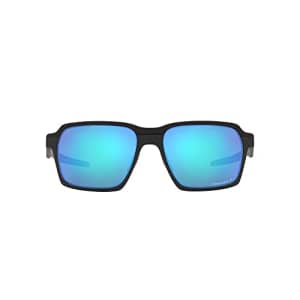 Oakley Men's OO4143 Parlay Rectangular Sunglasses, Steel/Prizm Sapphire Polarized, 58 mm for $214