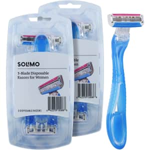 6 Solimo 3-Blade Disposable Razors: Women's for $5, Men's for $6 6 Solimo 3-Blade Disposable Razors: Women's for $5, Men's for $6