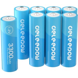 Deleepow AA Ni-Mh Smart Rechargeable Battery 8-Pack for $10