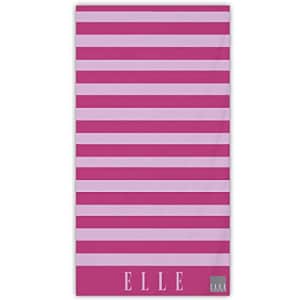 Elle Decor Velour Beach Towel Woven Super Absorbent Ring-Spun Cotton - 36" X 68", Fuschia Cabana for $28