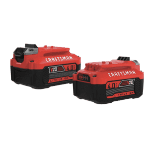 Craftsman 20V 4Ah Lithium-Ion High Capacity Battery 2-Pack for $79 Craftsman 20V 4Ah Lithium-Ion High Capacity Battery 2-Pack for $79