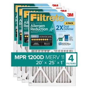 Filtrete Dual-Action Micro Allergen Plus 2X Dust Defense Filter 4-Pack for $35 for members Filtrete Dual-Action Micro Allergen Plus 2X Dust Defense Filter 4-Pack for $35 for members