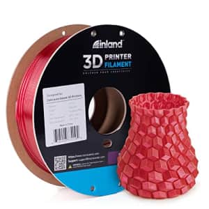 Inland 1.75mm Translucent Red PETG 3D Printer Filament, Dimensional Accuracy +/- 0.03 mm - 1kg for $21