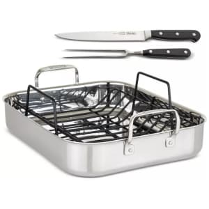 Viking 3-Ply Stainless Steel Roasting Pan w/ Rack and Bonus Carving Set for $168 in cart Viking 3-Ply Stainless Steel Roasting Pan w/ Rack and Bonus Carving Set for $168 in cart