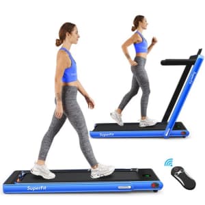 Costway SuperFit 2.25HP 2 in 1 Folding Treadmill for $319