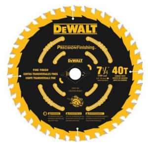 DEWALT 7-1/4" Circular Saw Blade, Precision Framing, 40-Tooth (DW3194) for $19