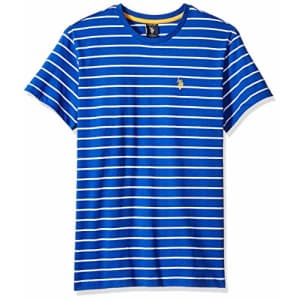 U.S. Polo Assn. Men's Thin Stripe Crew Neck T-Shirt, Blue raft, XL for $19 U.S. Polo Assn. Men's Thin Stripe Crew Neck T-Shirt, Blue raft, XL for $19