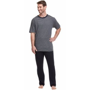 Hanes Men's Stripe T-Shirt and Jersey Pants Lounge Set for $14 Hanes Men's Stripe T-Shirt and Jersey Pants Lounge Set for $14