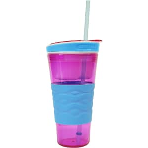 Snackeez Travel Snack & Drink Cup with Straw for $6