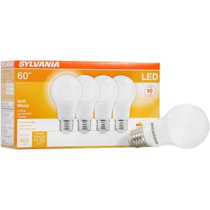 Sylvania 60W LED A19 Light Bulb 4-Pack for $9 Sylvania 60W LED A19 Light Bulb 4-Pack for $9