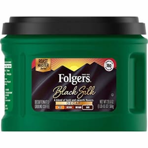 Folgers Black Silk Decaf Dark Roast Ground Coffee, 20.6 Ounces for $27 Folgers Black Silk Decaf Dark Roast Ground Coffee, 20.6 Ounces for $27