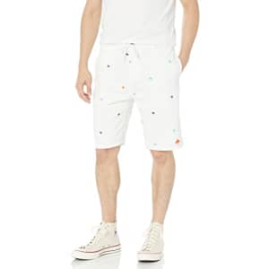 LRG Lifted Research Group Men's Choppa Shorts, White/Multi Logo, 28 for $29