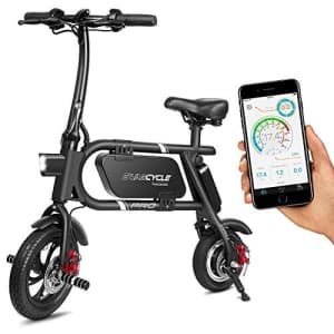 Swagtron SwagCycle Pro Folding Electric Bike, Pedal Free and App Enabled, 18 mph E Bike with USB Port to for $458