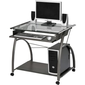 Acme Furniture Vincent Rolling Glass-Top Computer Desk for $155