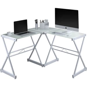 Techni Mobili 51" L-Shaped Glass-Top Desk for $94 Techni Mobili 51" L-Shaped Glass-Top Desk for $94