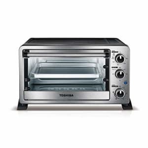 Toshiba MC25CEY-CHSS 6-Slice Convection Toaster Oven, Stainless Steel for $129