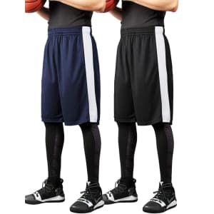 Coofandy Men's Basketball Shorts 2-Pack for $18