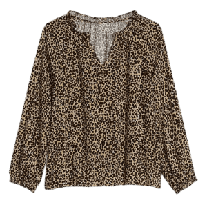 Old Navy Women's Printed Ruffle Split-Neck Blouse for $11 Old Navy Women's Printed Ruffle Split-Neck Blouse for $11