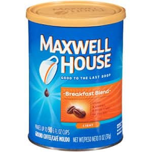 Maxwell House Breakfast Blend Light Roast Ground Coffee (11 oz Canister) for $3