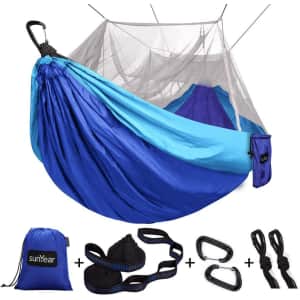 Sunyear Double Hammock with Mosquito Net for $22