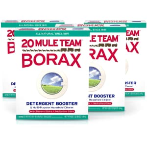 20 Mule Team Borax Detergent Booster and Household Cleaner 65-oz. 4-Pack for $12 via Sub & Save 20 Mule Team Borax Detergent Booster and Household Cleaner 65-oz. 4-Pack for $12 via Sub & Save