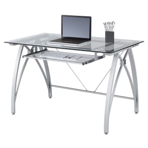 Realspace Vista 48" Glass Computer Desk for $150 Realspace Vista 48" Glass Computer Desk for $150